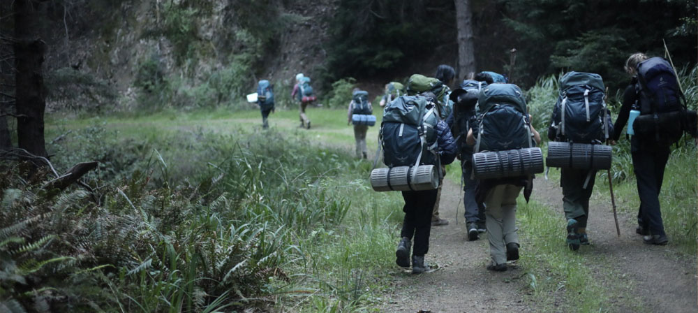 Gr 8 students backpacking through the Lost Coast in California