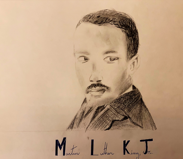 Grade 6 drawing of Martin Luther King