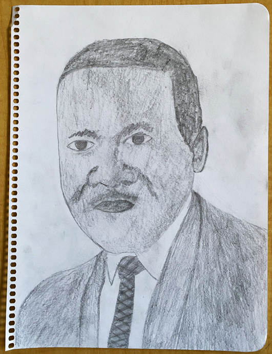 Gr 8 portrait of Martin Luther King Jr.